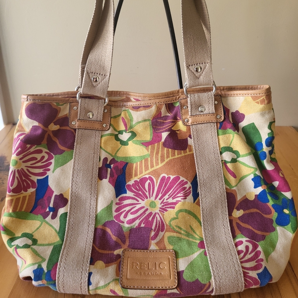 Relic: Floral Canvas Tote Bag - Picture 2 of 5